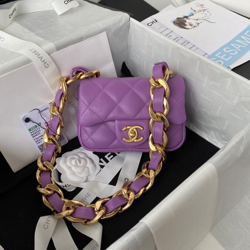 Chanel Handbags AS3213 Sheepskin Purple